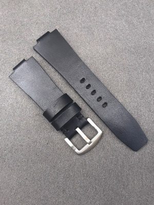 Dây da đồng hồ handmade 018 - Dây da đồng hồ Handmade da bò xịn màu đen