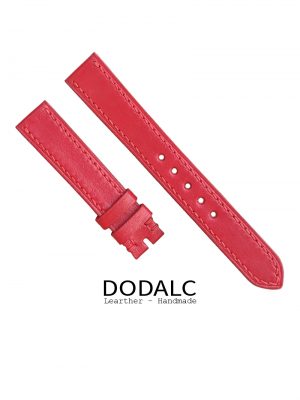 Dây da đồng hồ handmade 022 Màu đỏ - Dây đồng hồ dành cho nữ