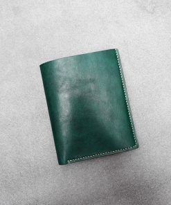 Ví da nam Handmade 013 - Mẫu ví da màu xanh lá cây