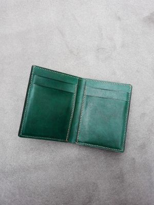 Ví da nam Handmade 013 - Mẫu ví da màu xanh lá cây