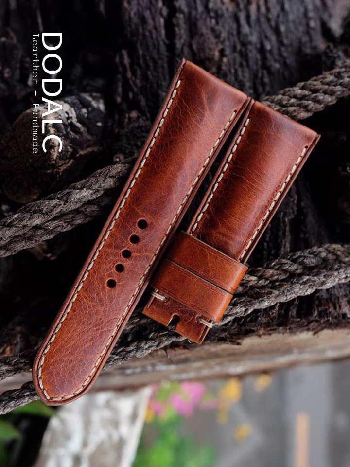 Dây đồng hồ da bò handmade 032 - Có đệm trong