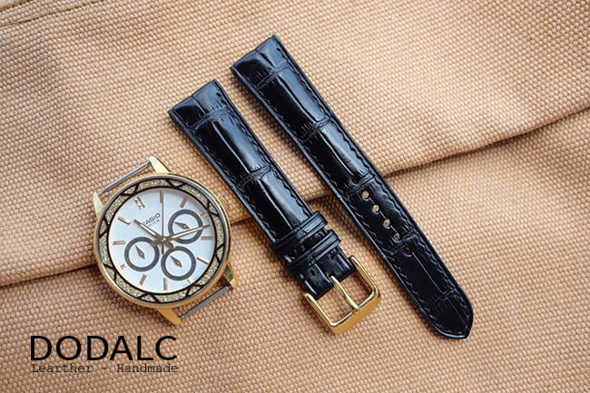 Sản phẩm dây da đồng hồ Handmade cao cấp chất liệu da cá sấu bán tai tphcm của DODALC