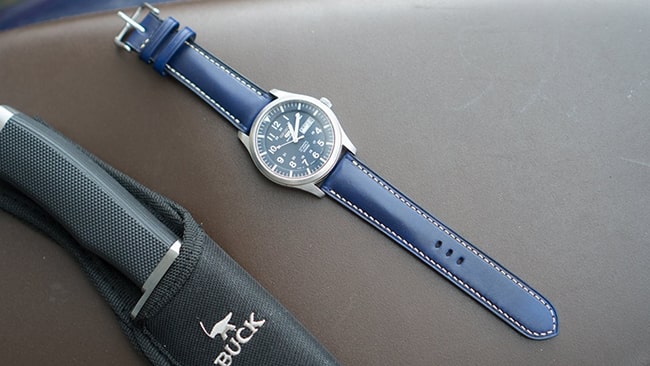 Dây da đồng hồ handmade da bò màu Blue - một trong những sản phẩm của DODALC