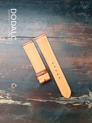Dây da đồng hồ Handmade 042 da bò Veg Bangladesh màu Nâu